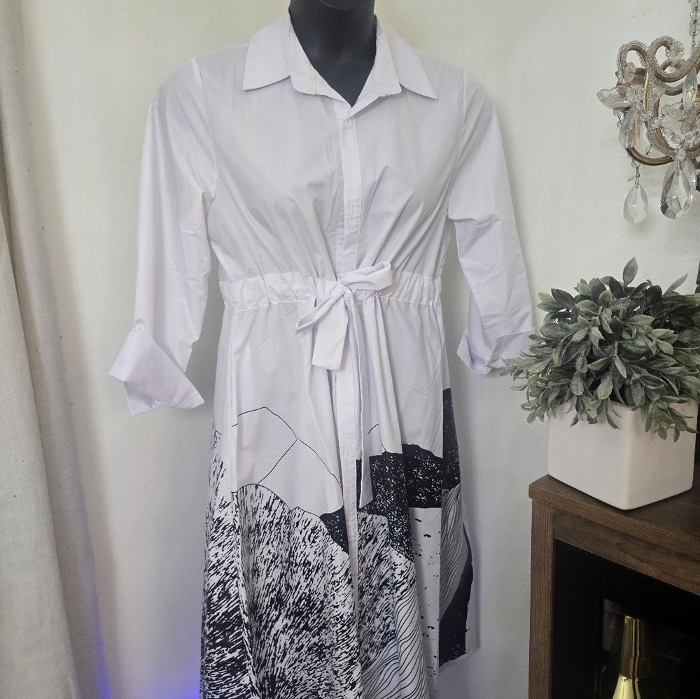 White and Black Women's Dress